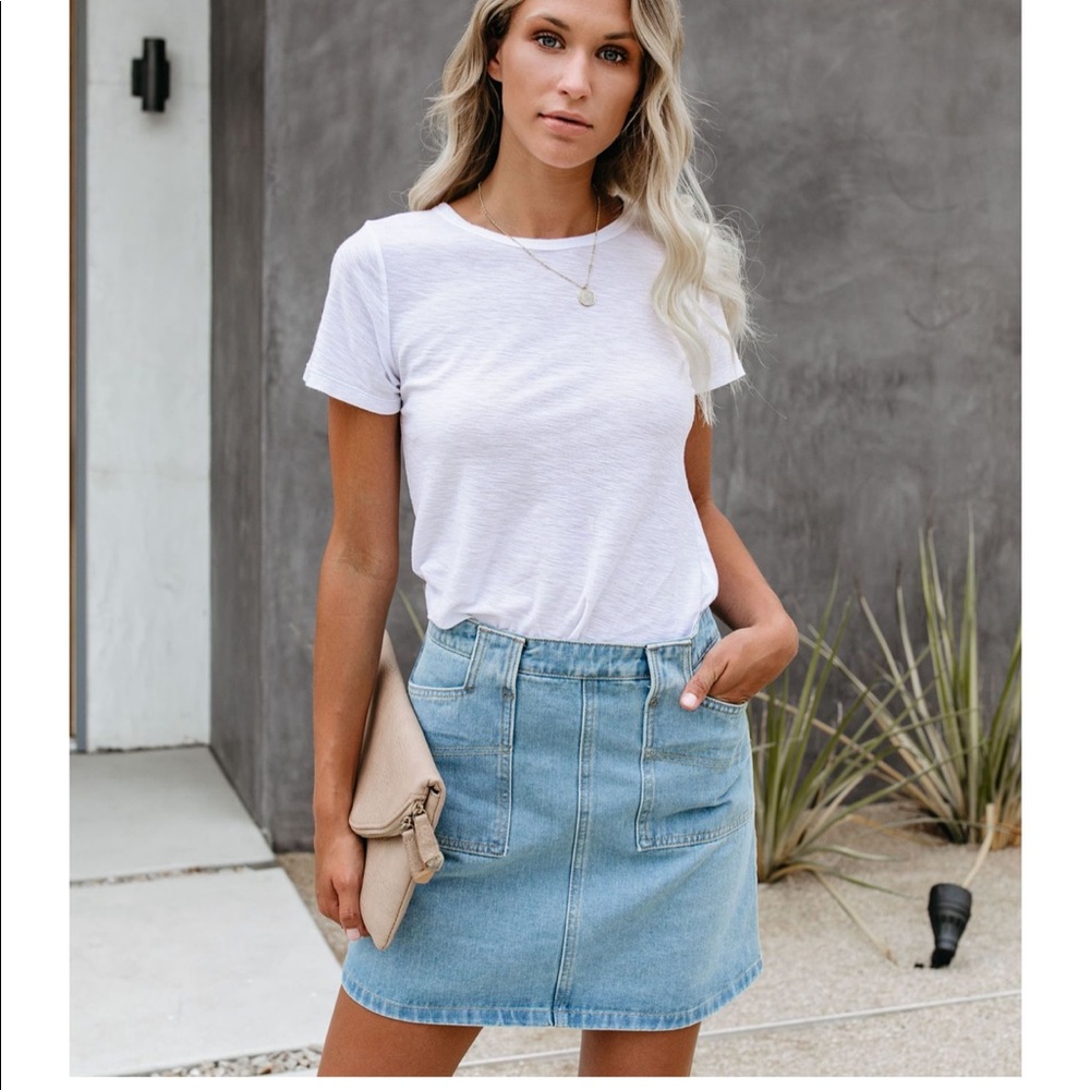 Becca Pocketed Denim Skirt